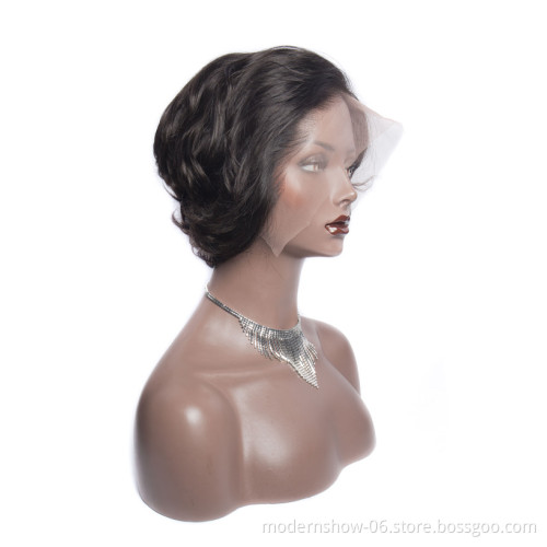 Factory Wholesale Price Pixie Cut T Part Lace Frontal Wig 150% Human Hair Lace Frontal BOB Wigs Loose Wave Human Hair Wigs
